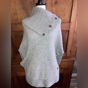 Massimo Dutti Italian cowl wool poncho gray excellent shape size S woman’s